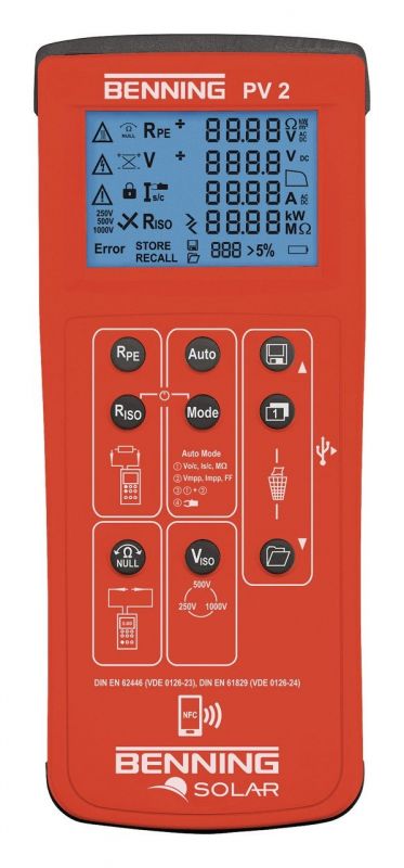 Testeur d'installation pour le photovoltaïque - Benning PV 2