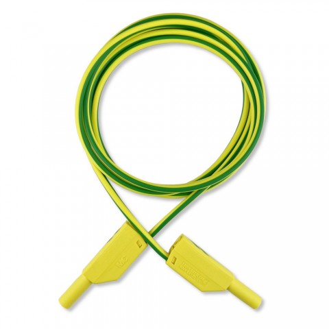 Messleitung grün/gelb mit Lamellenstecker 4mm